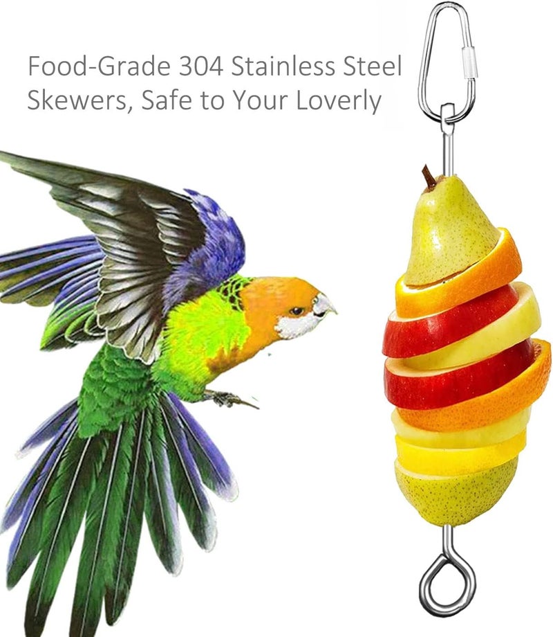 Suplklz Bird Cage Food Holder Parrot Fruit Vegetable Skewer Bird Cage Feeder Foraging Toy for Parakeet Budgie Macaw - Image 3